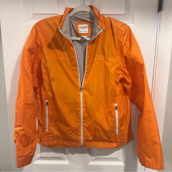 Abercrombie & Fitch “092 Gym Issue” Windbreaker Gym Jacket | Orange | Size S - Picture 2 of 6
